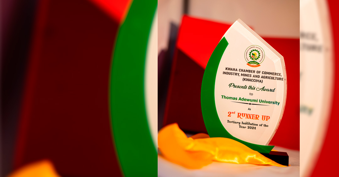 Thomas Adewumi University Awarded 2nd Runner Up Tertiary Institution Of The Year 2024 In Kwara State